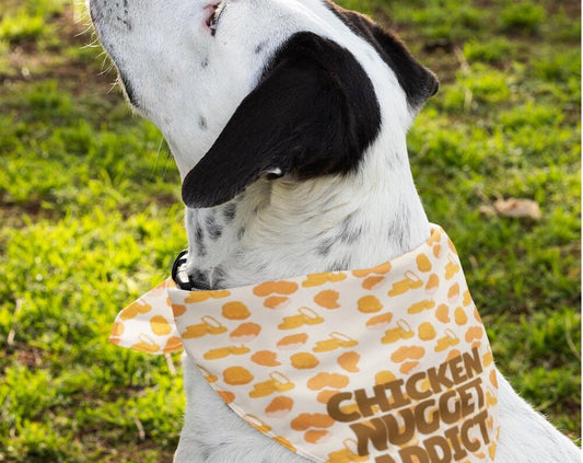 Funny Dog Bandana - Chicken Nugget Addict - Cute Pet Accessory for Foodie Dogs